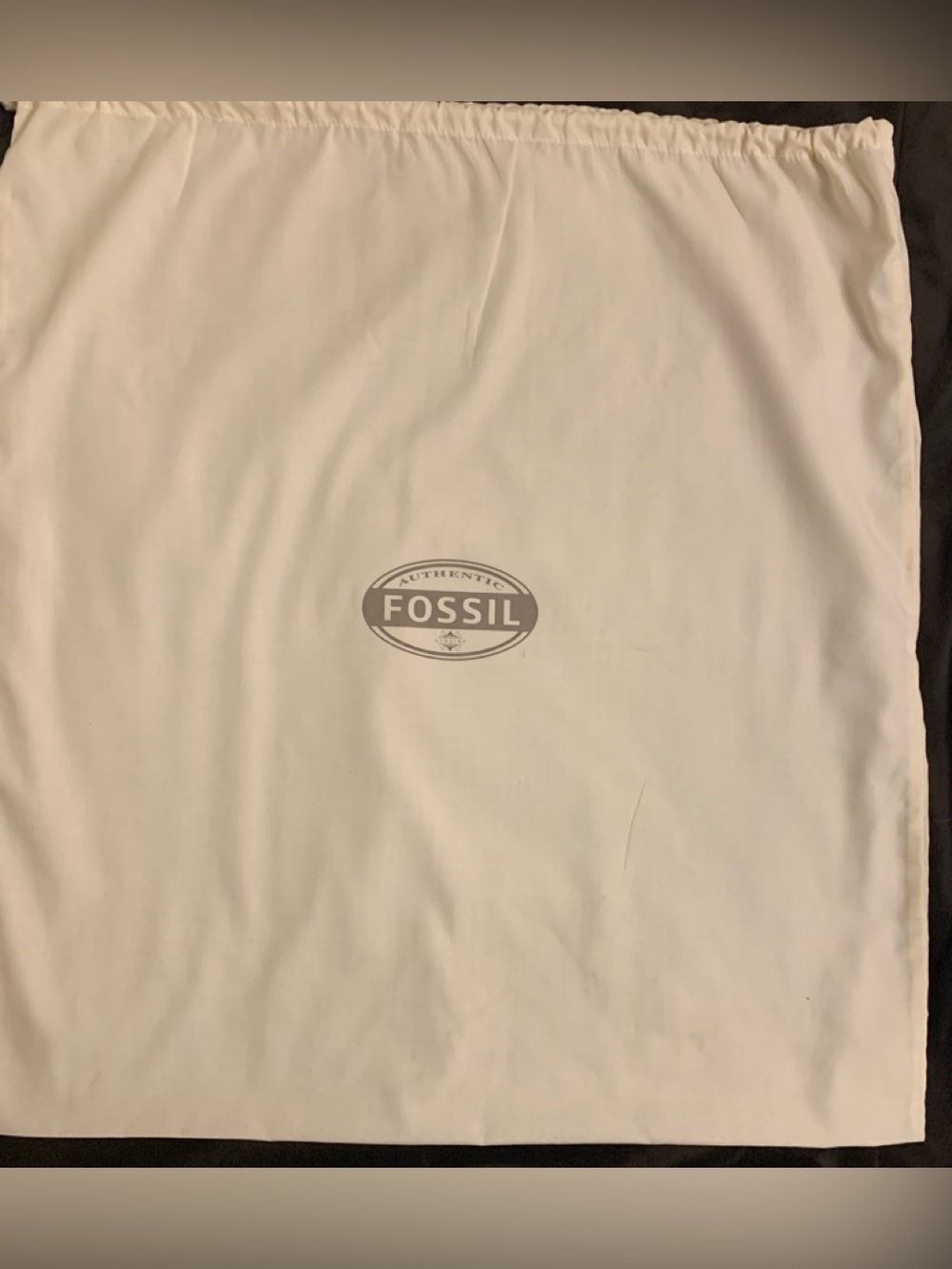 FOSSIL tan oversized drawstring dust bag VVGUC